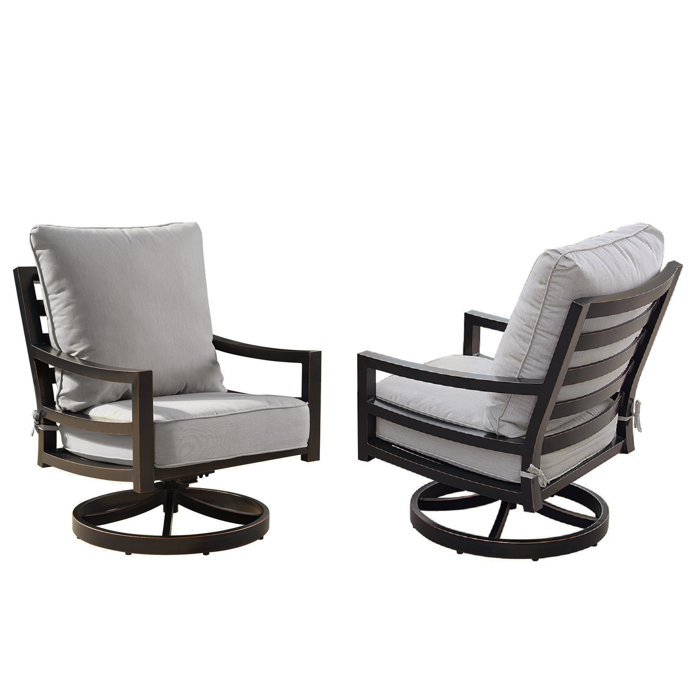 Canora Grey Mhyrren Swivel Patio Chair with Cushions Wayfair